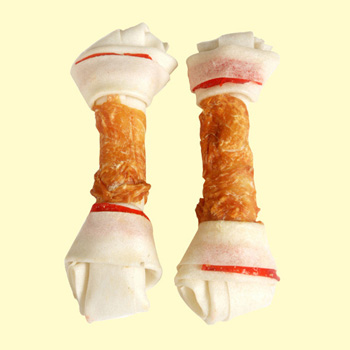 Double color bleached notted bone wrap chicken