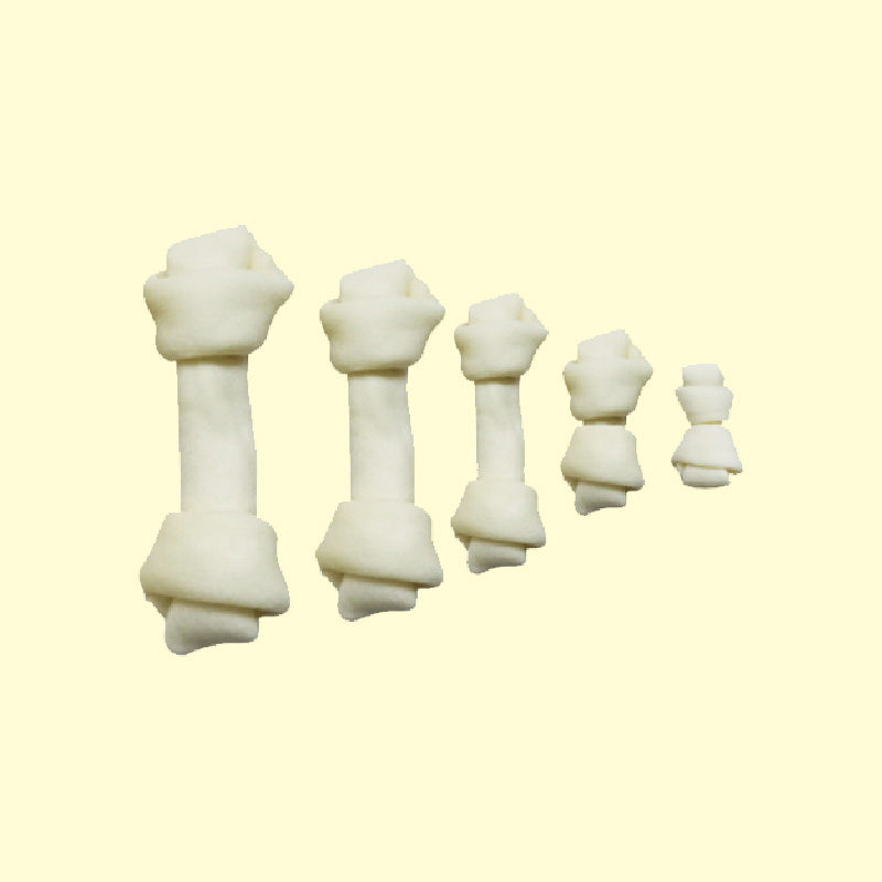 Expanded rawhide knotted bone