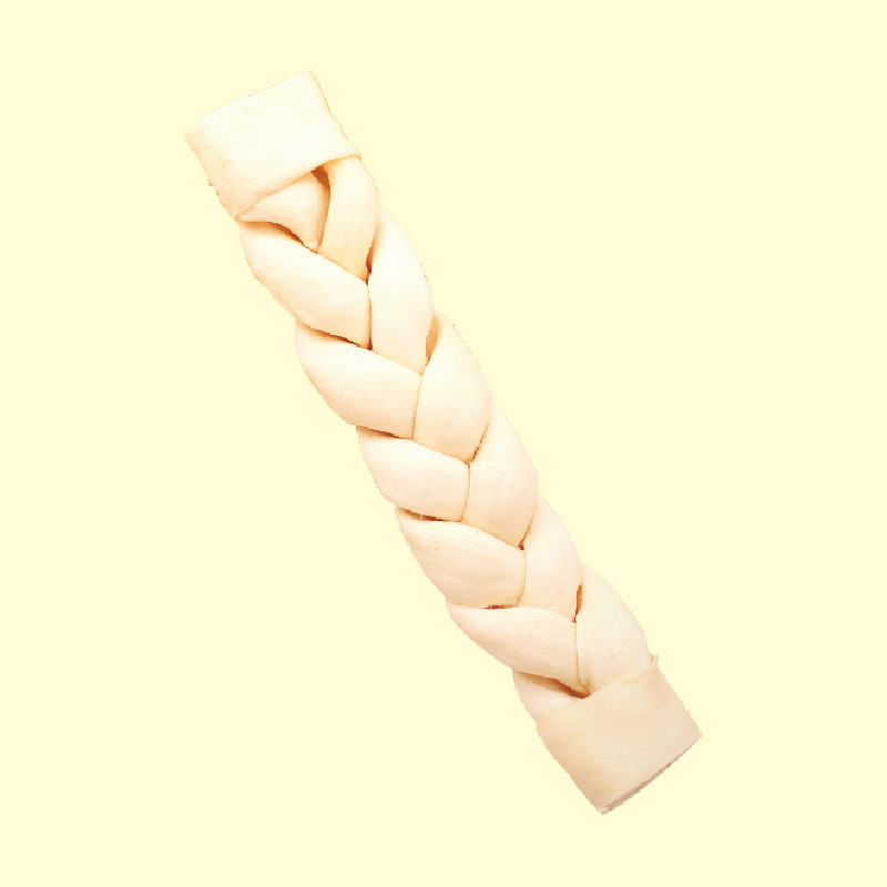 Expanded rawhide braided stick